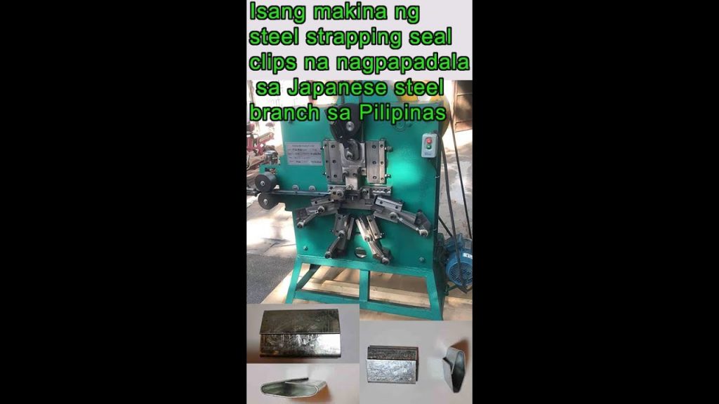 A machine for steel strapping seal clips. Avoid using any digits, trademark, or company label in the heading. Also, refrain from using quotation marks.