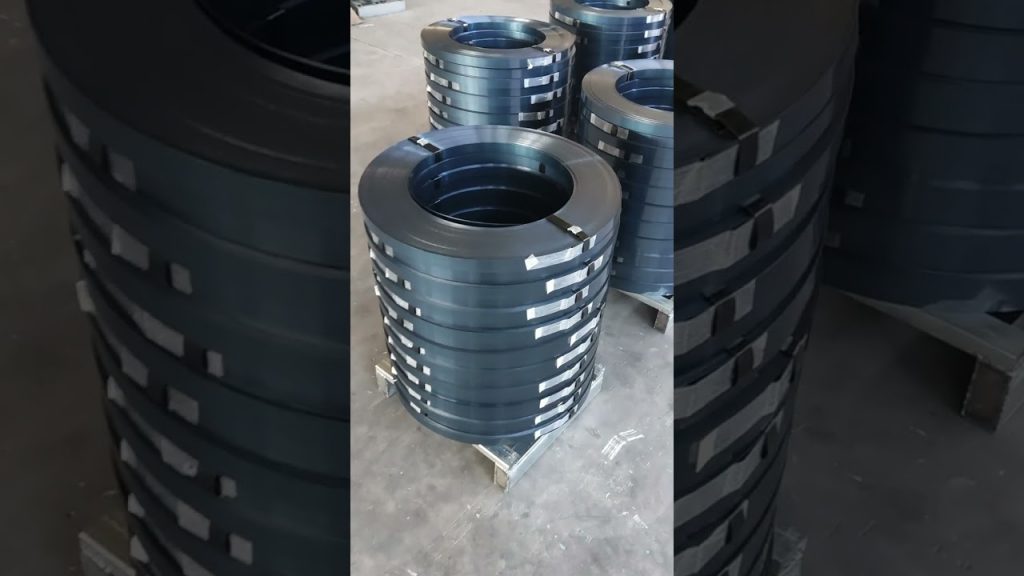 Rephrased: Steel Strapping with Blue Tempered Waxed Ribbon Winding