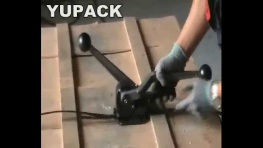 Eliminate the need for a buckle by utilizing steel strapping that can be secured manually. Avoid including any digits, names of corporations, trademarked names, or quotes in the heading. Please refrain from repeating the instructions provided.