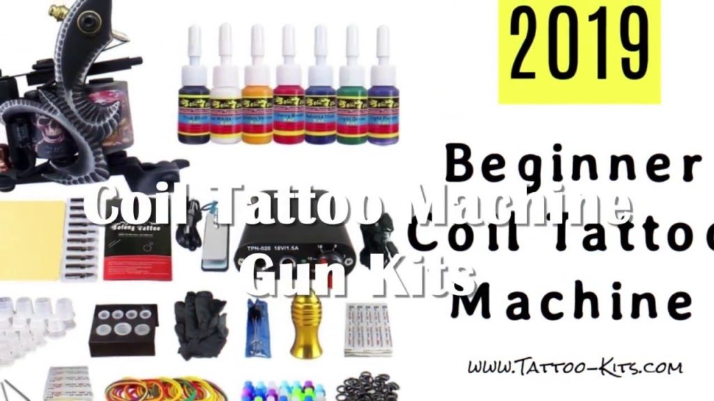 “Beginner’s Complete Tattoo Kit: Coil Machine, 7 Ink Colors, Power Supply, Grips, Foot Pedal, and Needles”