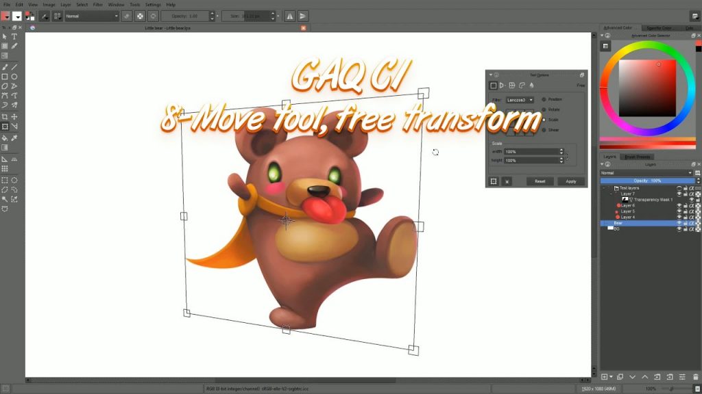 “Revamp Your Artwork with Krita’s Move and Transform Tools”