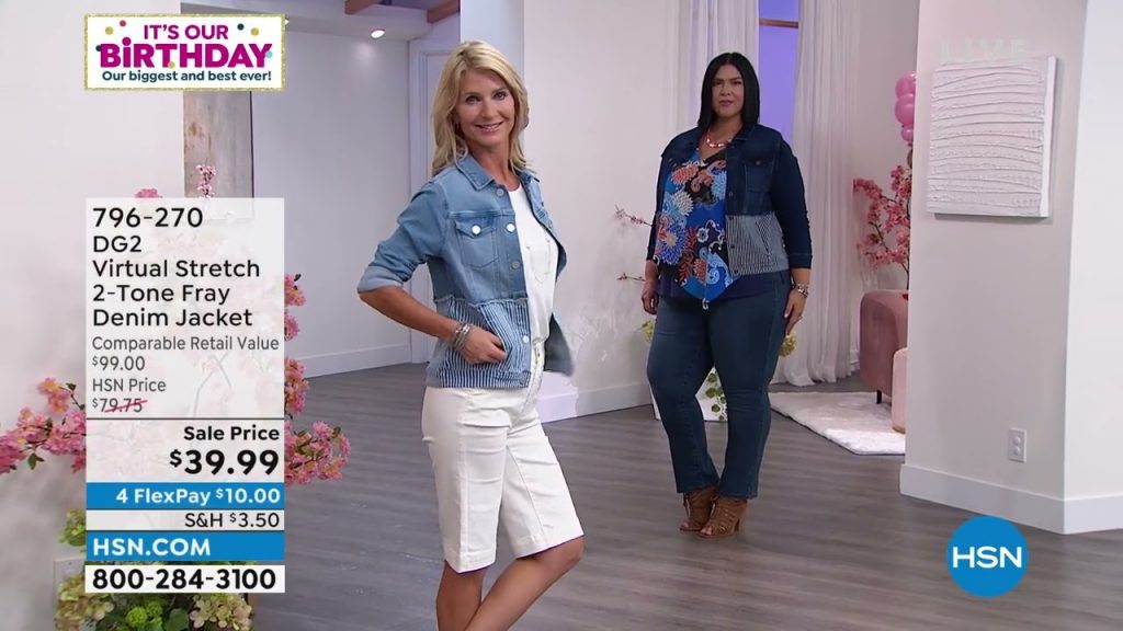 “Two-Tone Fray Denim Jacket with DG2 Virtual Stretch”
