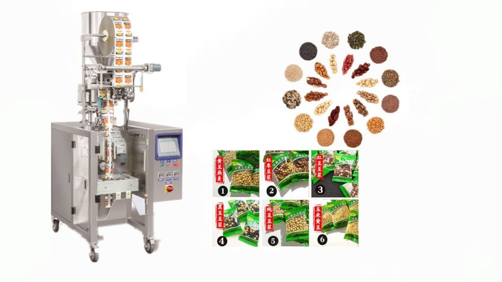 “Efficient Mung Bean Packaging with Innovative Volumetric Cup and Vertical Pillow Bag Machine”
