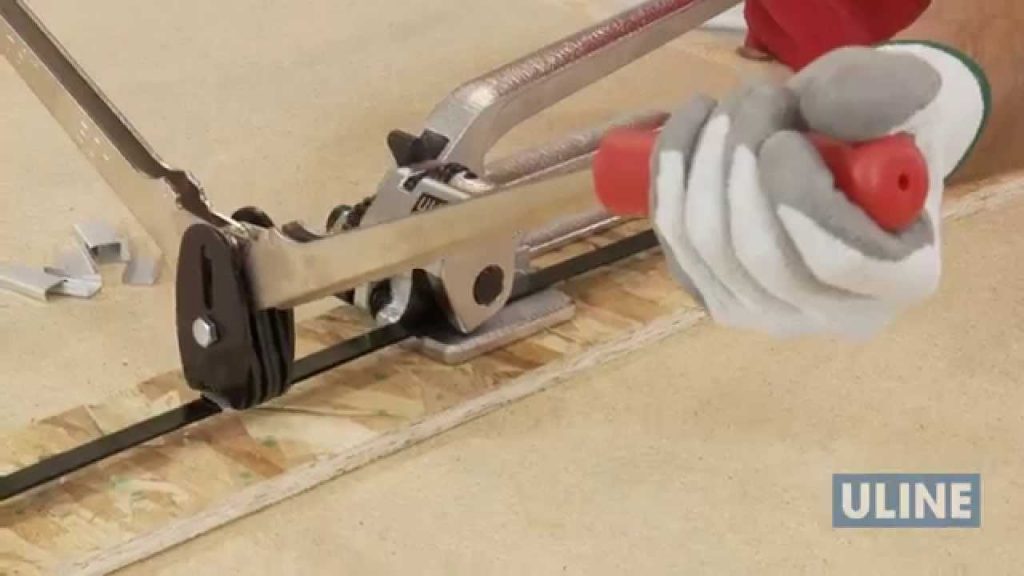 Tools for strapping steel in an industrial setting.