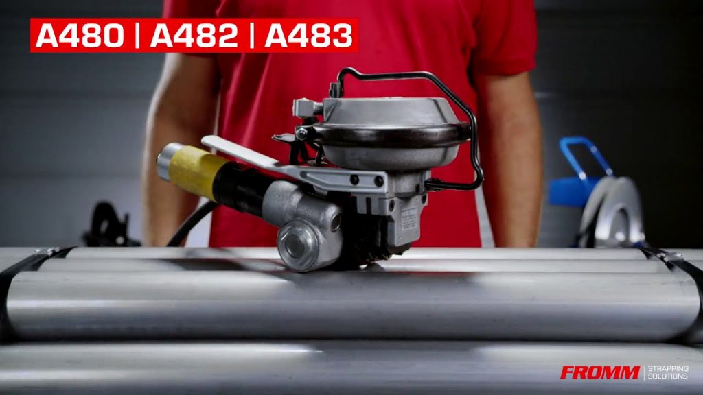 The pneumatic steel strapping tool with the model name A480.