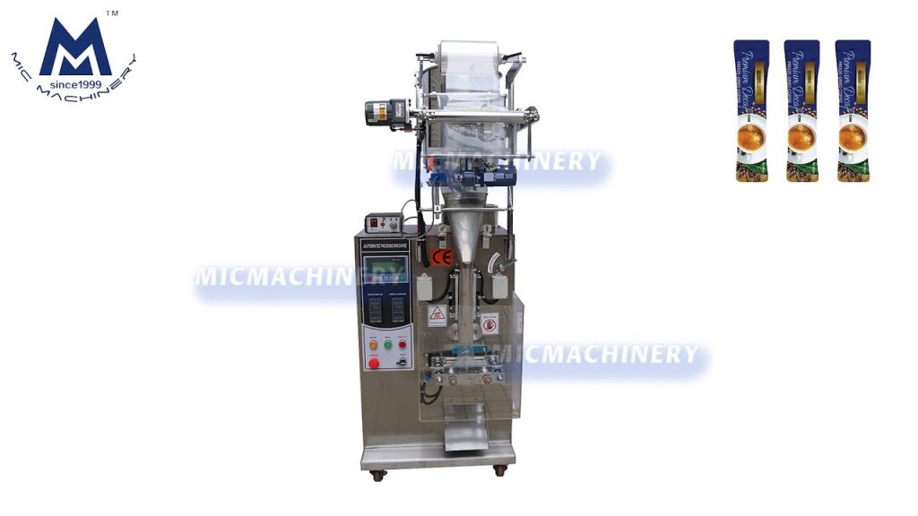 “Effortless Coffee Preparation: Automatic Stick Filling and Sealing at 30-60 Bags per Minute”