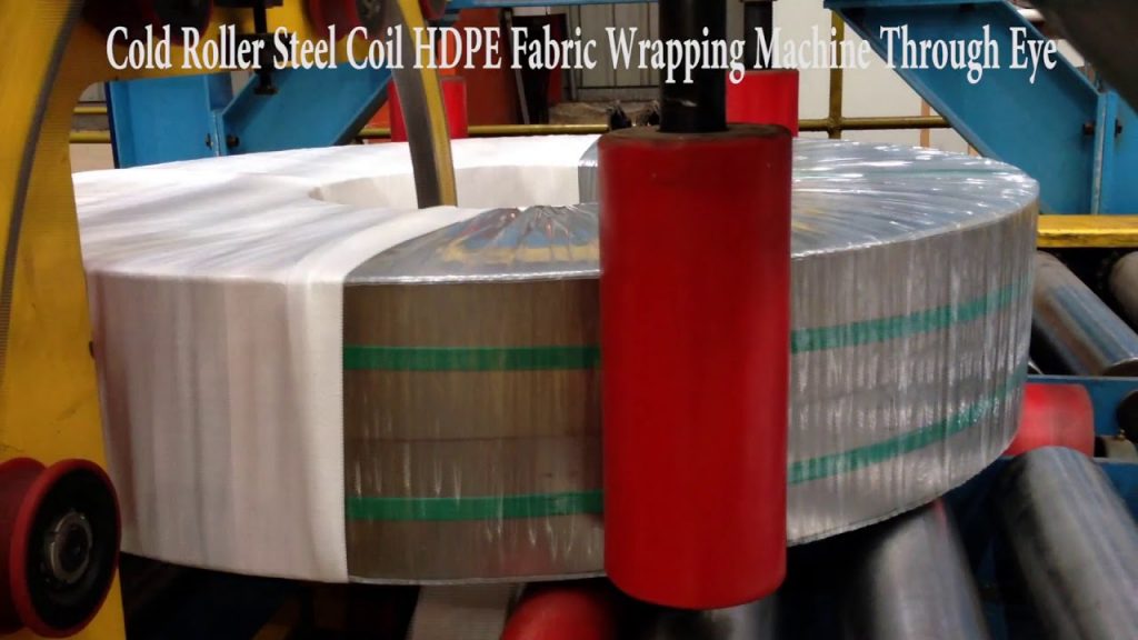 Wrapping HDPE Fabric Around a Cold Rolled Steel Coil